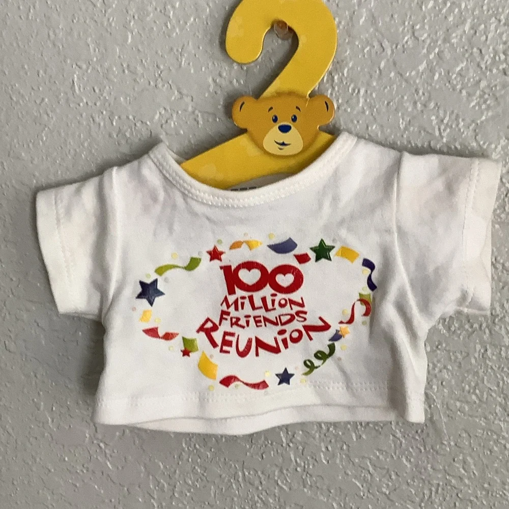 Build-A-Bear White Tee with Pink Bowl and Blue Paw Brush - Picture 2 of 6